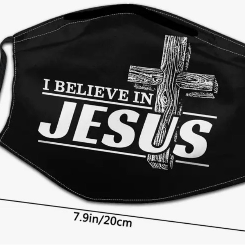 “I Believe In Jesus” cloth mask NWOT - Picture 2 of 5
